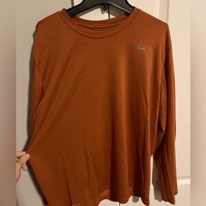 Nike Long Sleeve Dri-Fit Tee - Burnt Orange